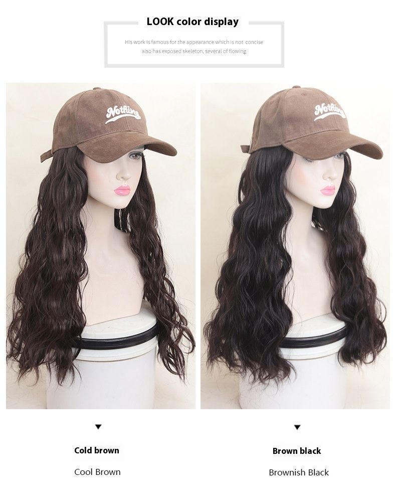 Cappello Parrucca Integrato Aggiornamento Simulazione Capelli Alla Moda Pigro Lana Rotolo Berretto da Baseball Tesa Ingrandita Berretto a Becco d'Anatra Parrucca_voghion.com