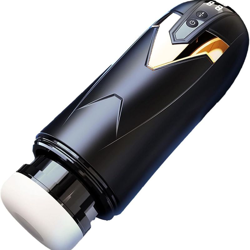 Masturbatore maschile elettrico con vibrazione e riscaldamento telescopico, giocattolo sessuale_voghion.com