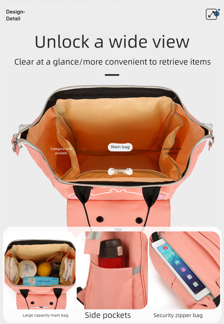 Modischer, multifunktionaler Mama-Rucksack mit großem Fassungsvermögen und hochwertiger Optik – ideal für Ausflüge und als schlichte Mutter-Kind-Tasche._voghion.com