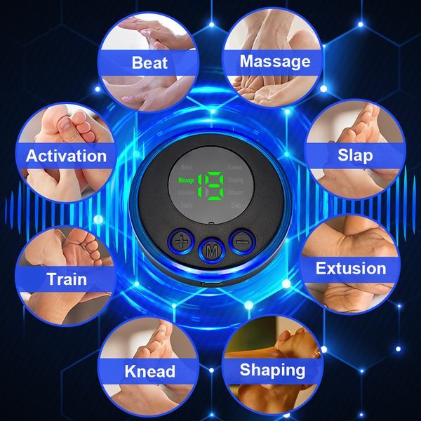 EMS Fußmassagegerät Pad Reflexzonenmassage Fußakupunktur Massage Muskelstimulation Verbesserung der Durchblutung Linderung von Schmerzen USB wiederaufladbar_voghion.com