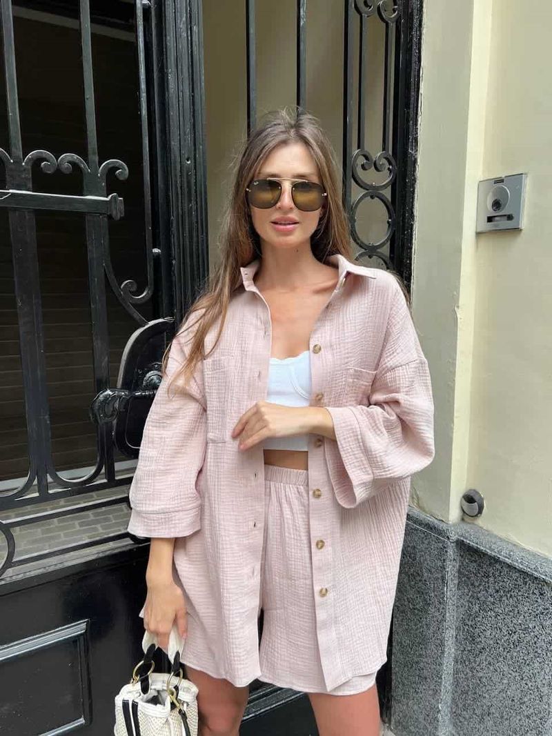 Vêtements pour femmes, tempérament décontracté, nouveaux vêtements pour femmes, couleur unie, cardigan, haut boutonné, short tendance, ensemble deux pièces_voghion.com