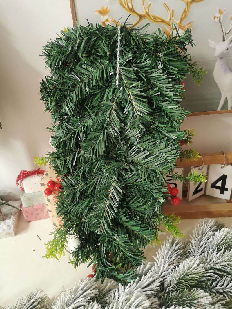 Spot cross-border independent station New Christmas upside down tree Christmas door hanging Christmas candy upside down tree wall decoration_voghion.com
