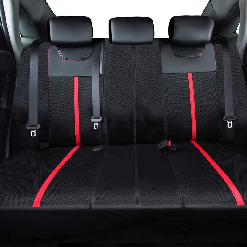 AUTO PLUS Sporty Carbon Leather Universal Car Seat Cover With Zipper Design Fit For Suvs, , Sedans, Trucks Airbag_voghion.com