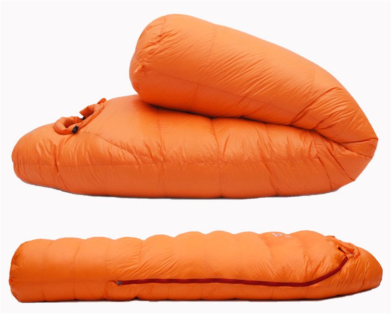 Sacco a pelo per adulti in stile mummia, molto caldo, imbottito in piumino d'oca bianco, adatto per l'inverno, termico, 4 tipi di spessore, da campeggio_voghion.com