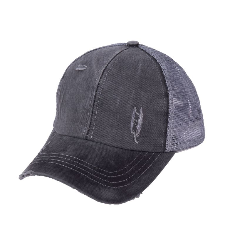 Washed Ponytail Baseball For Women, Summer, Spring, Autumn, Vintage Outdoor Solid Color Duckbill Cap_voghion.com