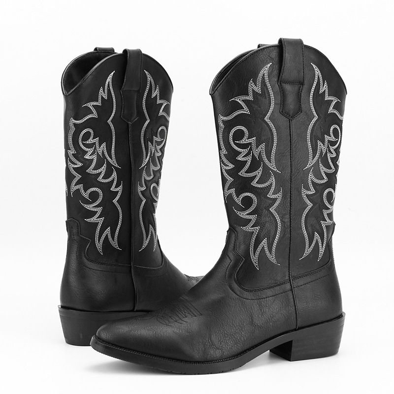 2025 Men's Tall Multicolor Pointed Toe Western Cowboy Boots, Popping Recommended, Fashionable And Comfortable_voghion.com