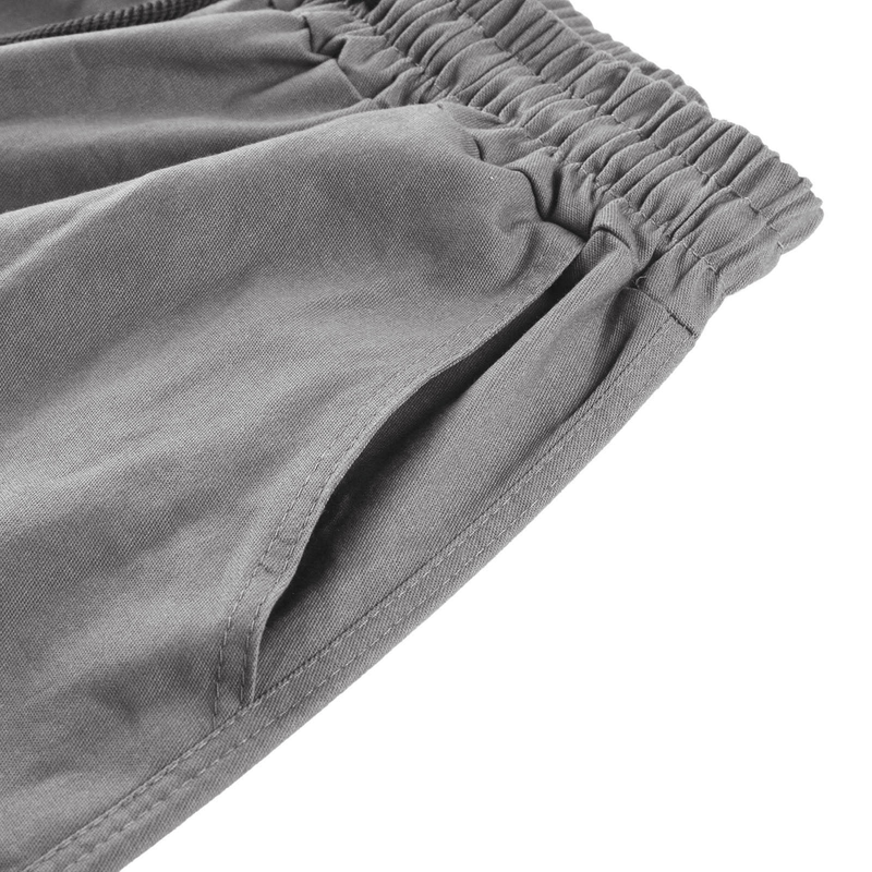 Calça cargo masculina amarrada com vários bolsos casual_voghion.com