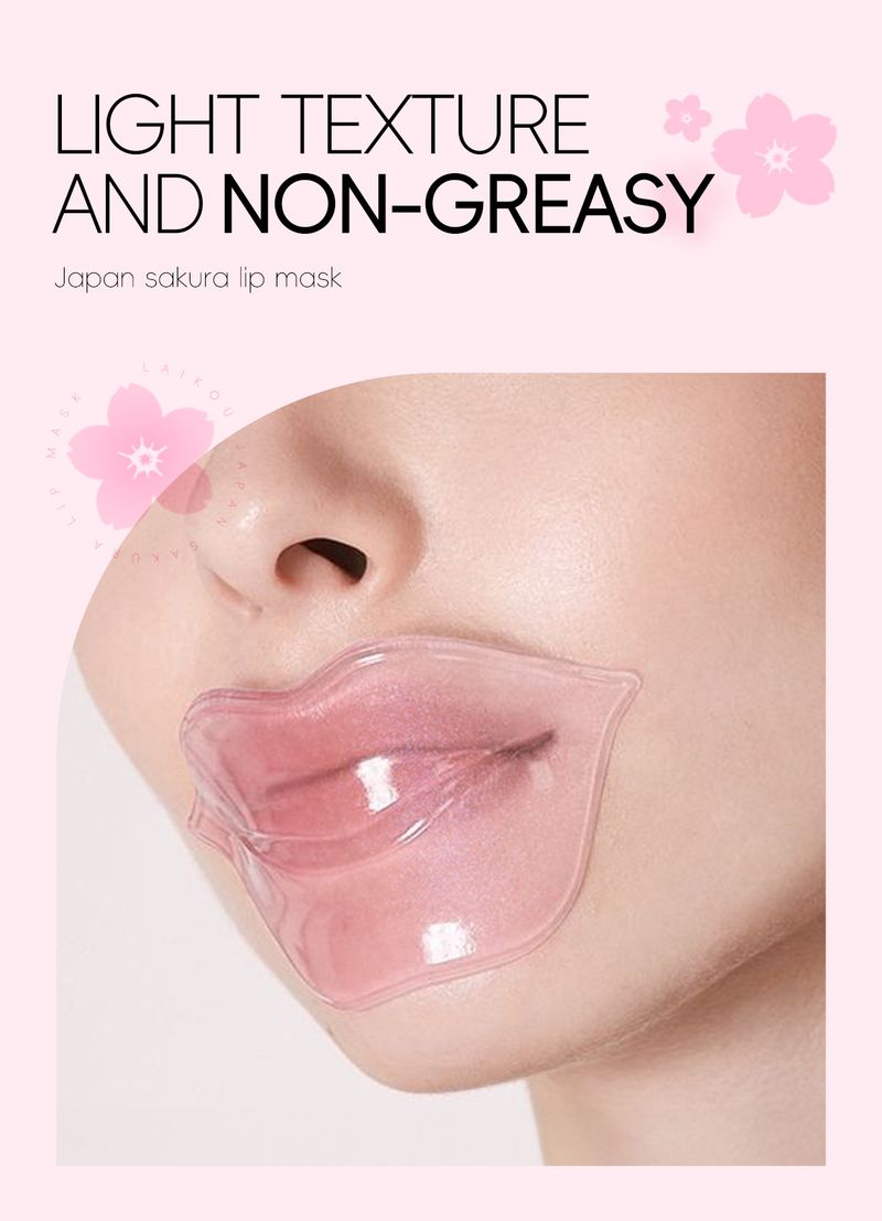 Máscara labial e para os olhos Laikou, 8 conjuntos de 5 peças, máscara hidratante para os lábios e para os olhos_voghion.com