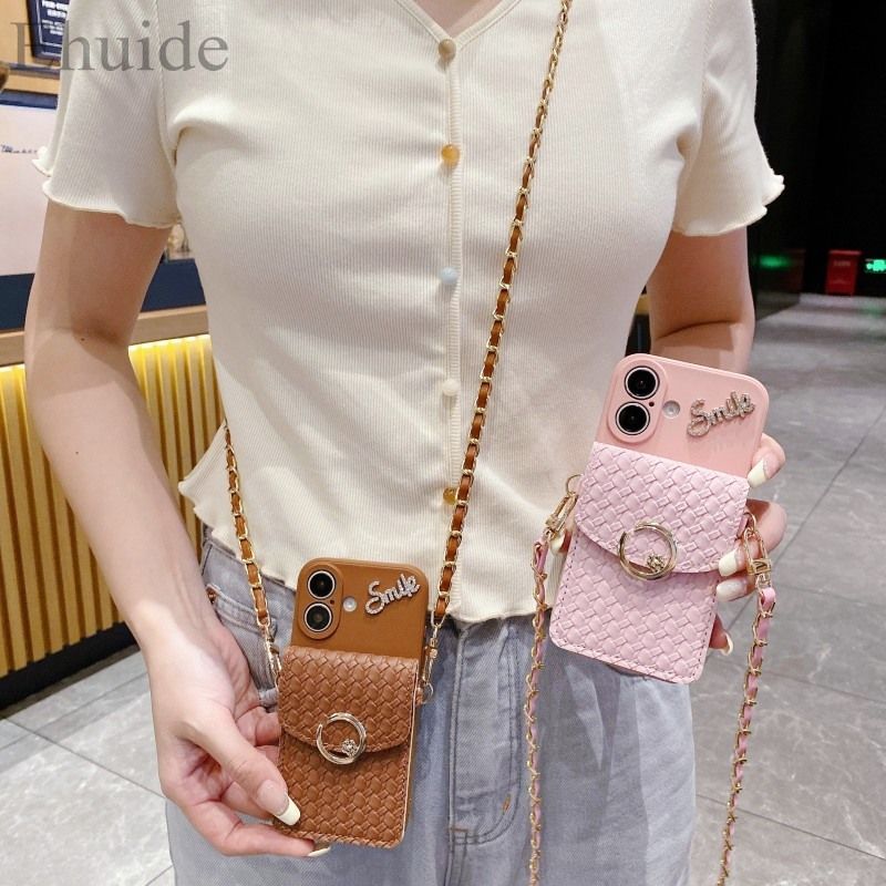 Portemonnee Diamond Case voor Samsung Galaxy A56 A06 A55 A35 A15 A54 S24 FE S25 Ultra A36 A16 Crossbody Strap Lanyard Leren Hoes_voghion.com