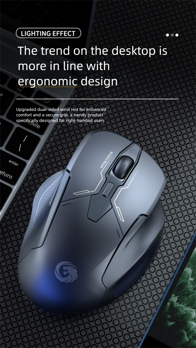 Bluetooth Wireless Mouse Dual Mode Rechargeable Silent For Laptop Desktop Computer Mechanical Gaming_voghion.com