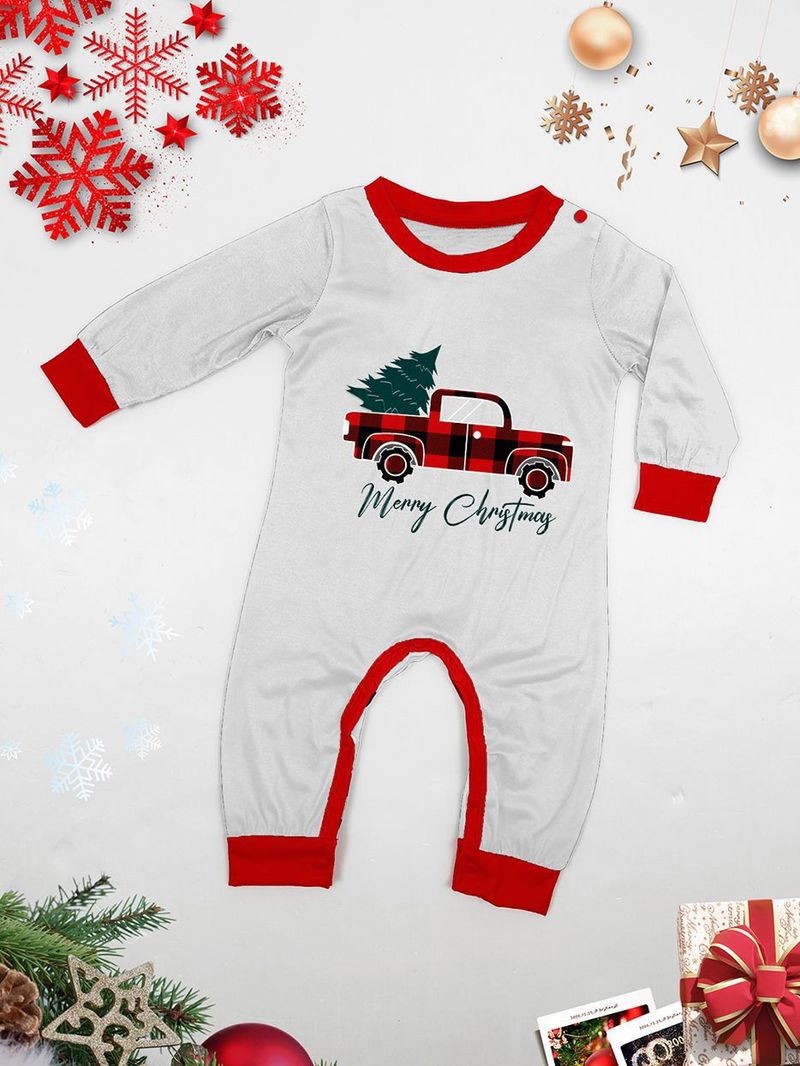 Kerstboom auto ruit kerst familie print thuis kleding pyjama_voghion.com