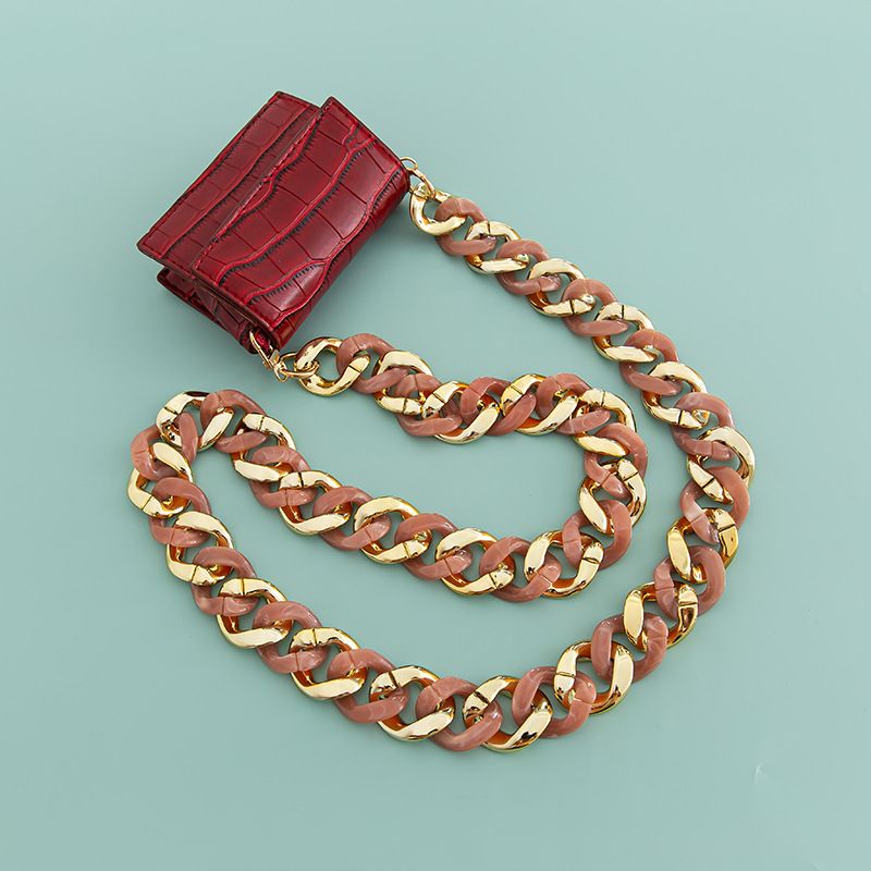 Großer, 4 cm x 3,3 cm, trendiger, rutschfester DIY-Kettenriemen aus exquisitem Harzacryl, breiter Schultergurt für Taschen_voghion.com