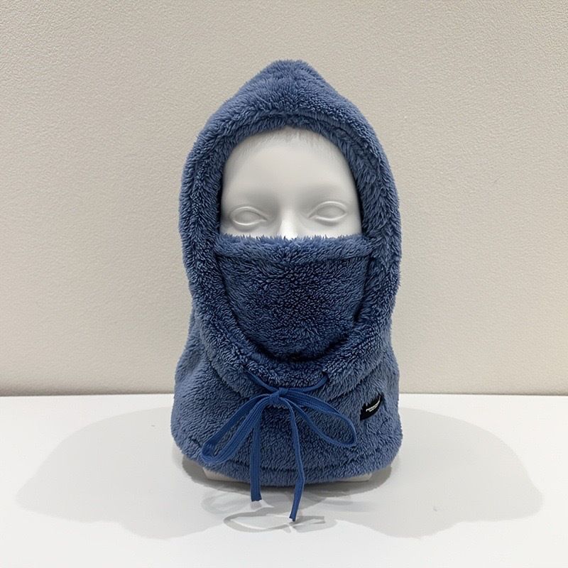 Maglione invernale da sci foderato in pile spesso con scaldacollo e maschera da donna, protezione per le orecchie, cappello antivento in cotone per_voghion.com