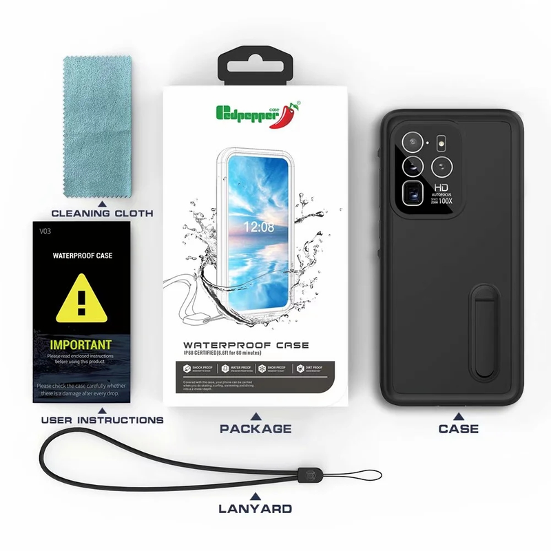 Do Samsung Redpepper Galaxy S Ultra Wodoodporna obudowa IP Podwodne m Nurkowanie Pływanie Surfowanie Shockpro_voghion.com