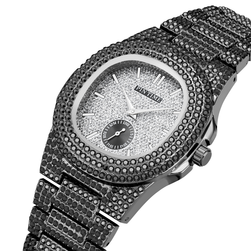 Elegante Quarzuhr für Damen mit Kalender und Diamantakzenten, Edelstahlarmband, wasserdicht für den täglichen Gebrauch_voghion.com