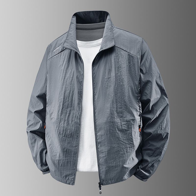Unbeatable Quality Summer Trench Coat, Men's 2025 New Casual Thin Jacket, Stand Up Collar Outdoor Sun Protection Suit_voghion.com