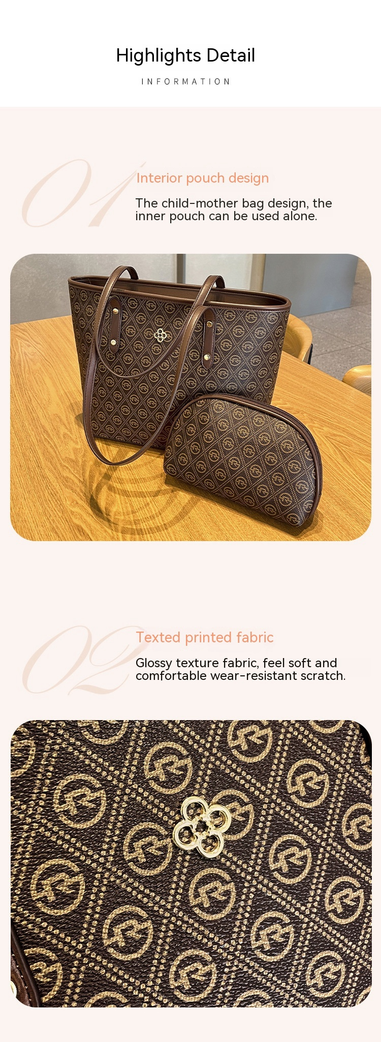 2023 New Good Women's Urban Simple And Fashionable Style Printed Shoulder Bag Commuter Large Capacity Tote Bag_voghion.com