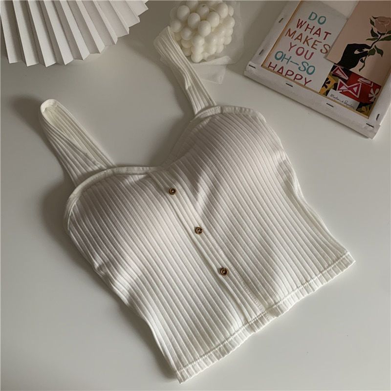 Damenbekleidung Schöner Rücken Kleine Sling Chic Weste Damen Herbst Süße Kühle Dünne Oberbekleidung Neuer Stil Mit Brustpolster Bottoming Top_voghion.com