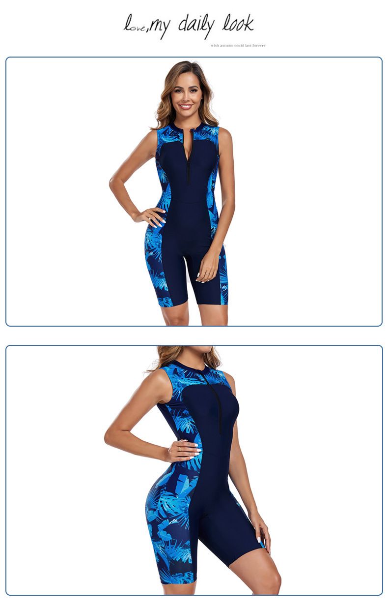 Maillot de bain une pièce pour femme - Nouveau design avec empiècements color-block, fermeture éclair sur le devant et jambe échancrée pour une coupe ajustée et un confort optimal._voghion.com