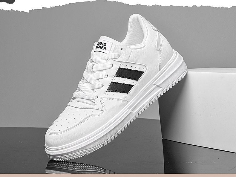 Unsichtbare Höhenvergrößerung Herrenschuhe Lässige kleine weiße Boardschuhe Atmungsaktive, abriebfeste, rutschfeste dicke Sohle_voghion.com