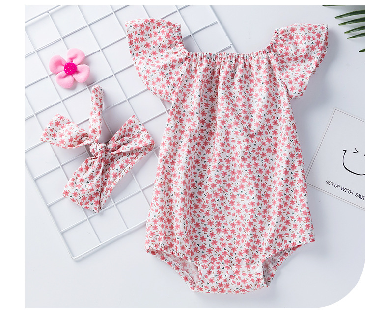 Bébé vêtements bébé ins style ramper vêtements petit floral petite mouche manches bébé mince été hajacket nouveau-né bébé vêtements_voghion.com