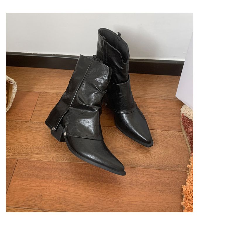 Bottes mi-mollet à bout pointu pour femmes, automne et hiver 2025, bottes fines à jambe en métal Spice Girls, confortables, légères, à la mode, exquises_voghion.com
