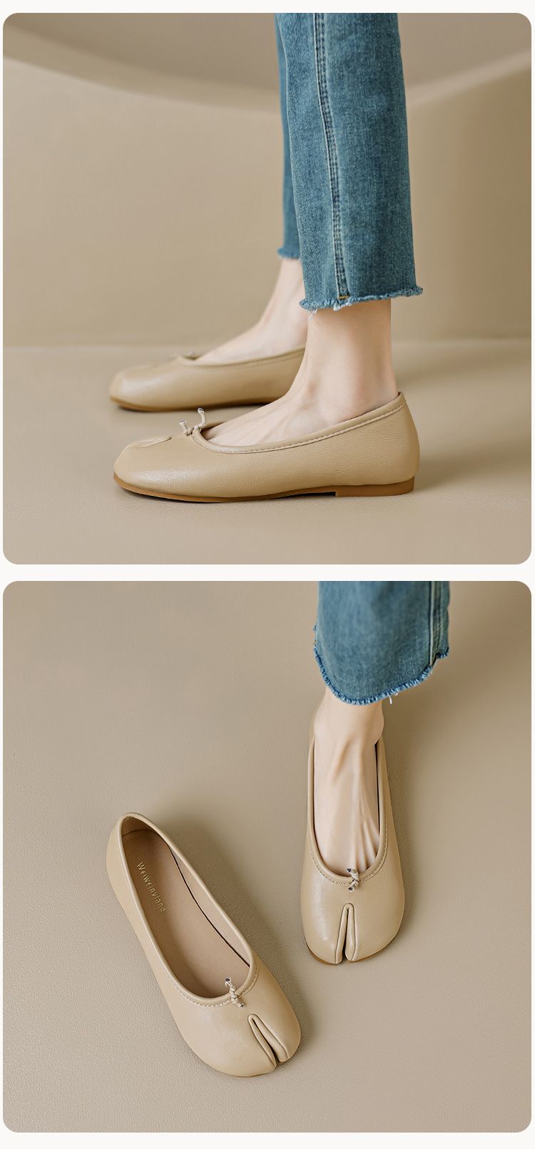 Platte schoenen voor kinderen met een ondiepe mond, veelzijdige schoenen met één pedaal, zachte zolen en een sub-teen varkenspootjesschoenen_voghion.com