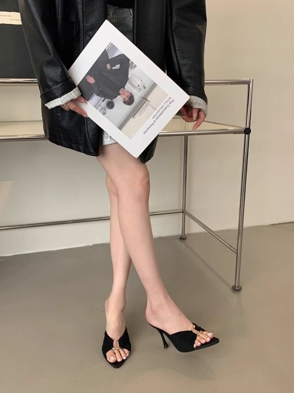 Elegant Pointed Toe Stiletto Heels With Metallic Buckle & Crisscross Straps - Women's Sexy High Heel Sandals For Summer Open Toe Sandals Sexy Stiletto_voghion.com