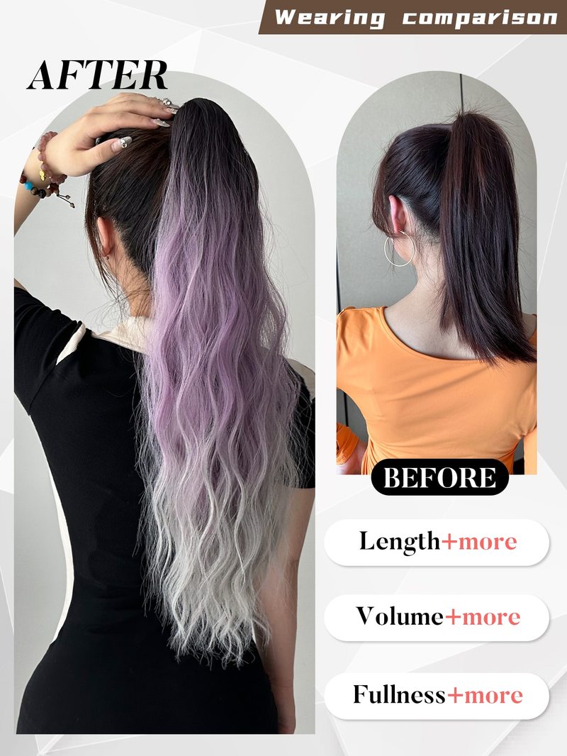 Artiglio per estensione coda di cavallo 22-24 pollici Clip dritta ondulata riccia in parrucchino Un pezzo A Jaw Long Pony per donna blu con_voghion.com