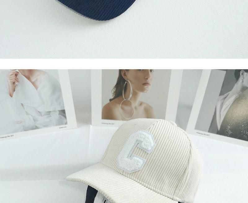 Klassische Cord-Baseballkappe – Unisex-Dad-Cap mit gesticktem „C“, sportlicher Retro-Stil für Damen und Herren_voghion.com