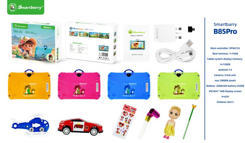 B89PLUS Children's Tablet 7-Foot Game Anti Drop Protective Case Cartoon Portable Comes with Love Doll_voghion.com