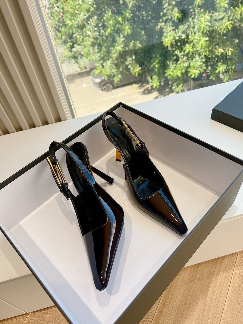 24 Early Spring New Square Rhinestone High Heels Belt Buckle Metal Iron Toe Sandals Park Chae Young Same Style Thin Heel_voghion.com