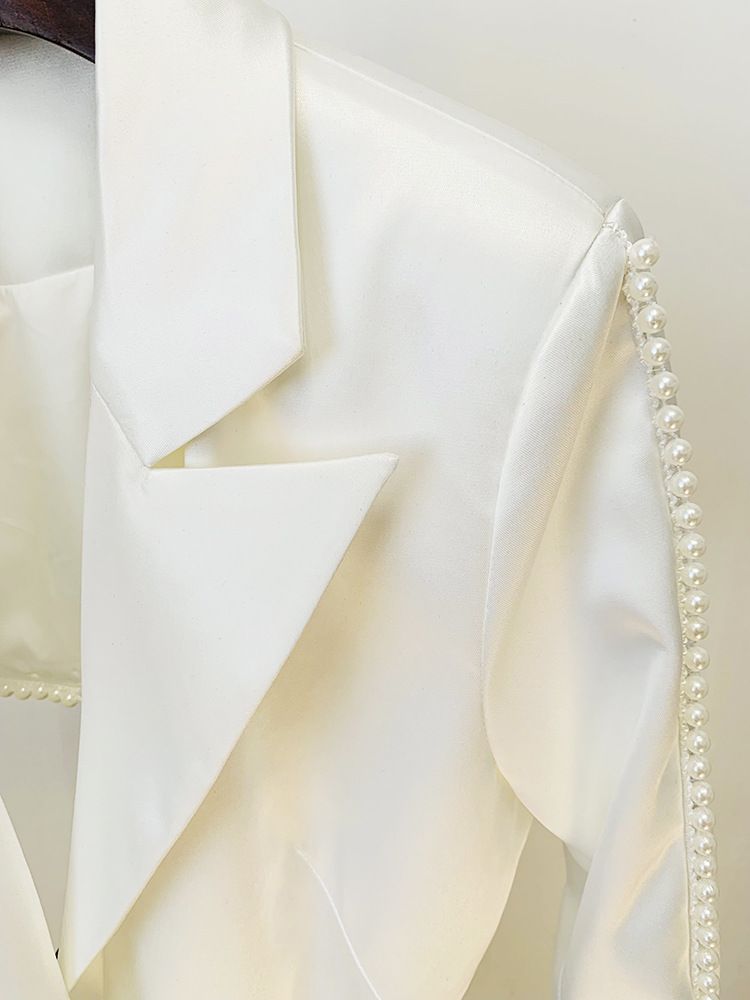 K Nouveau costume de fleur tridimensionnelle de perles creuses de mode; pantalon en maille de paillettes de perles._voghion.com