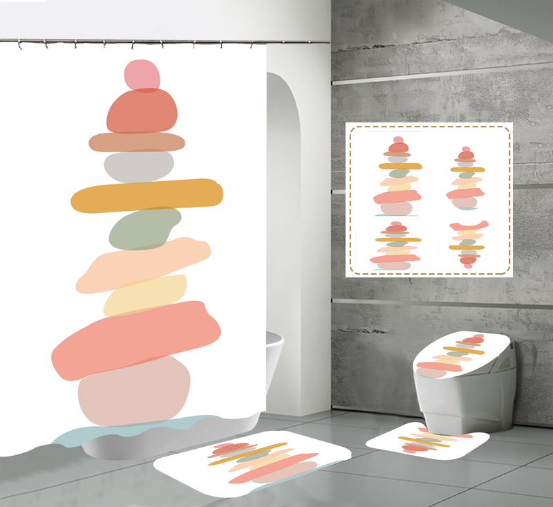 Nordic modern high-definition digital printing waterproof and anti fog polyester high-end hotel partition bathroom_voghion.com