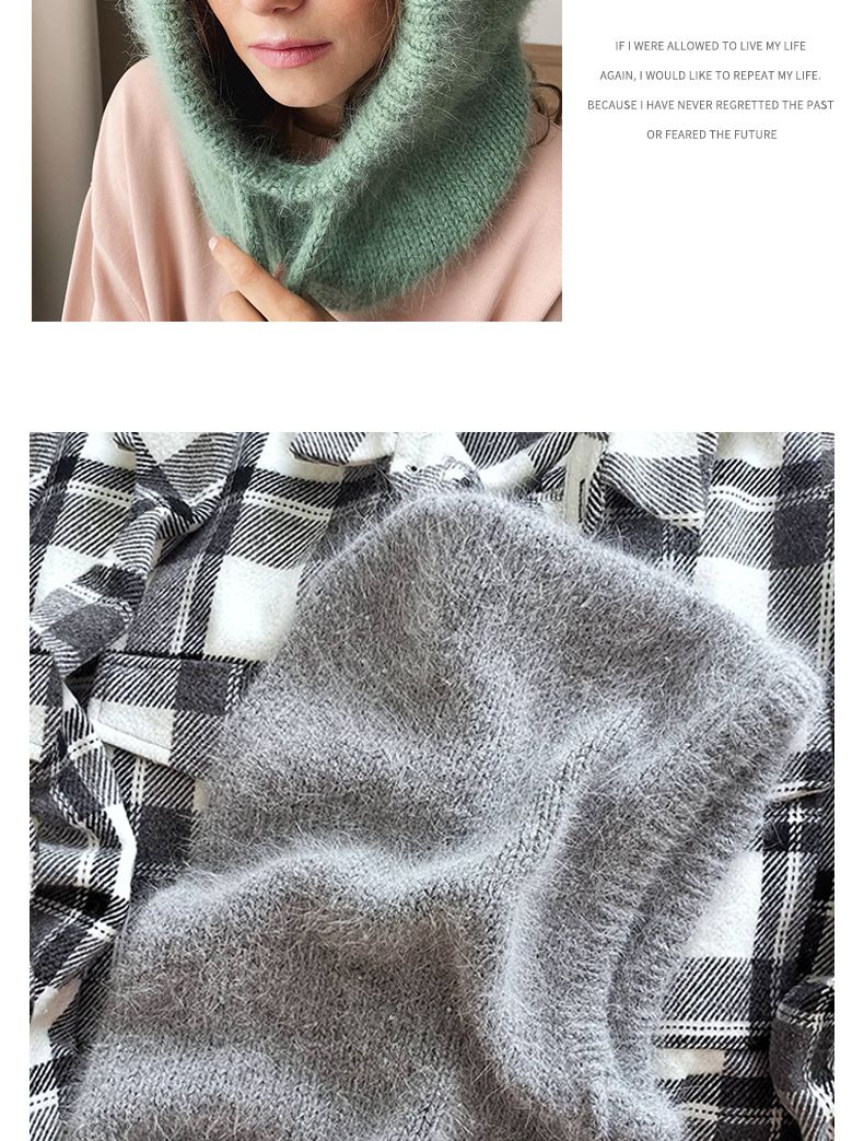 Cagoule coréenne, style étranger, mode automne-hiver, écharpe chaude, col intégré, bonnet tricoté en laine pour femme_voghion.com