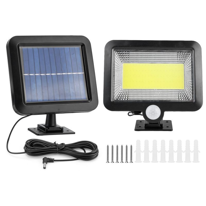 Solar Powered Wall Lights Outdoor 100 LED Beads Motion Sensor Lamp IP65 Waterproof Dusk To Dawn Sensor Light_voghion.com