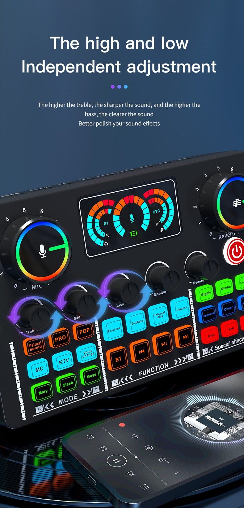 V98 Live Singing Soundcard Engelsk version Mobile computere understøtter generelt live streaming_voghion.com