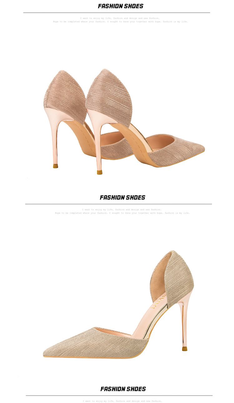 Sexy pointy women's shoes hollowed-out high heels nightclub slimming stiletto heels sandals_voghion.com