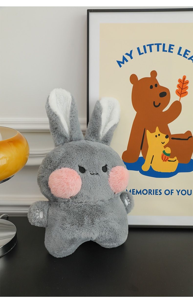 Muñeco de peluche de conejo Dudu con pelo cortado, muñeco de conejo pequeño, almohada para tirar como regalo_voghion.com