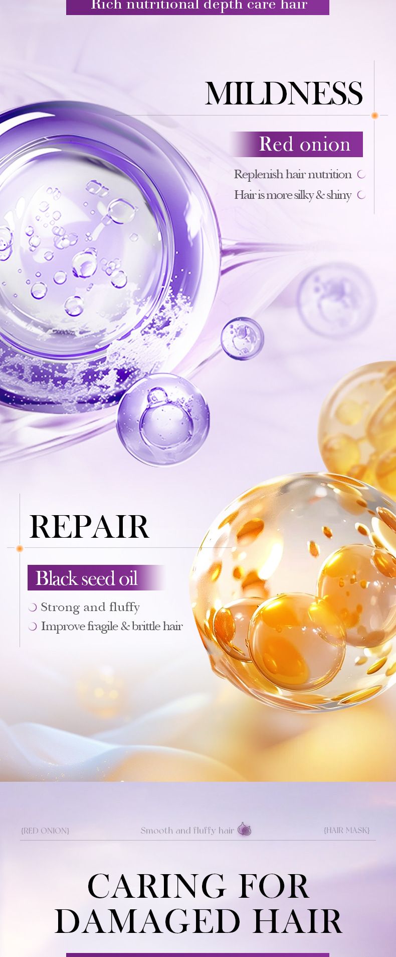 Shampoo antiforfora nutriente e soffice all'olio di semi di cipolla 500 ml_voghion.com