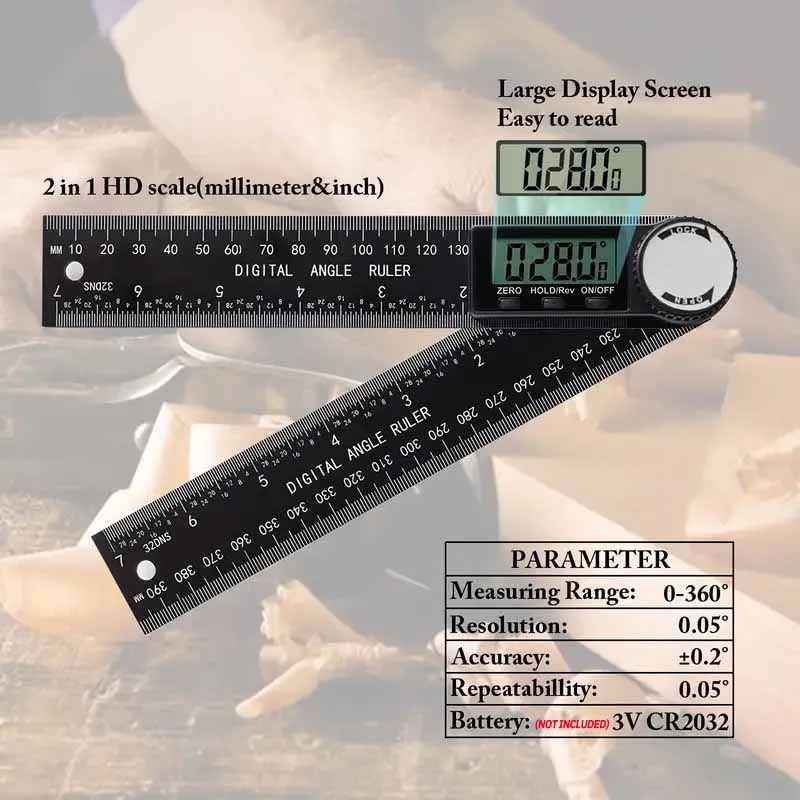 1 PC 2 az 1-ben digitális szögérzékelő mérleg famegmunkáló mérőeszközökhöz, nagy pontosságú, többfunkciós szerszámokhoz_voghion.com
