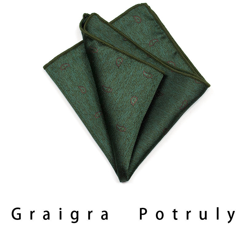 Men's Formal Business Retro Burgundy Dark Green Brown Pocket Square Set_voghion.com