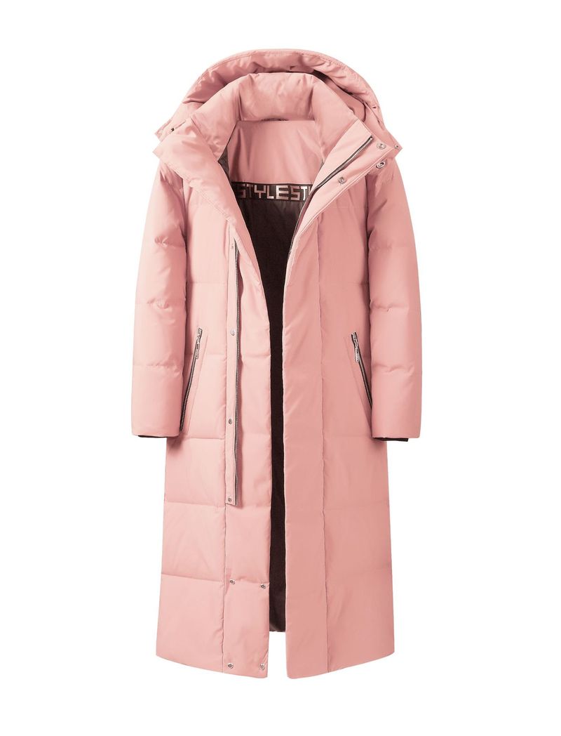 Herrenbekleidung Unisex Langer Daunenmantel mit Kapuze – Ultrawarme Winterjacke für extreme Kälte (-30 °C), wasserdicht und atmungsaktiv, 600 Fill Power Entendaunen_voghion.com
