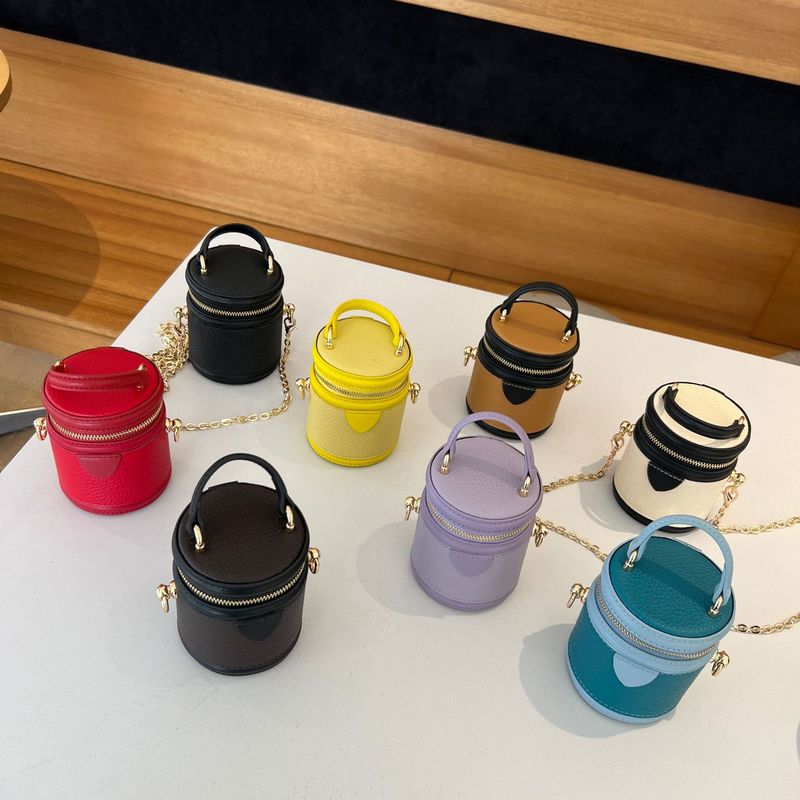 Donkey House Same Style Fortune Mini Bucket First Layer Cowhide Exquisite Coin Purse Red Fashion Earphone Storage Bag_voghion.com