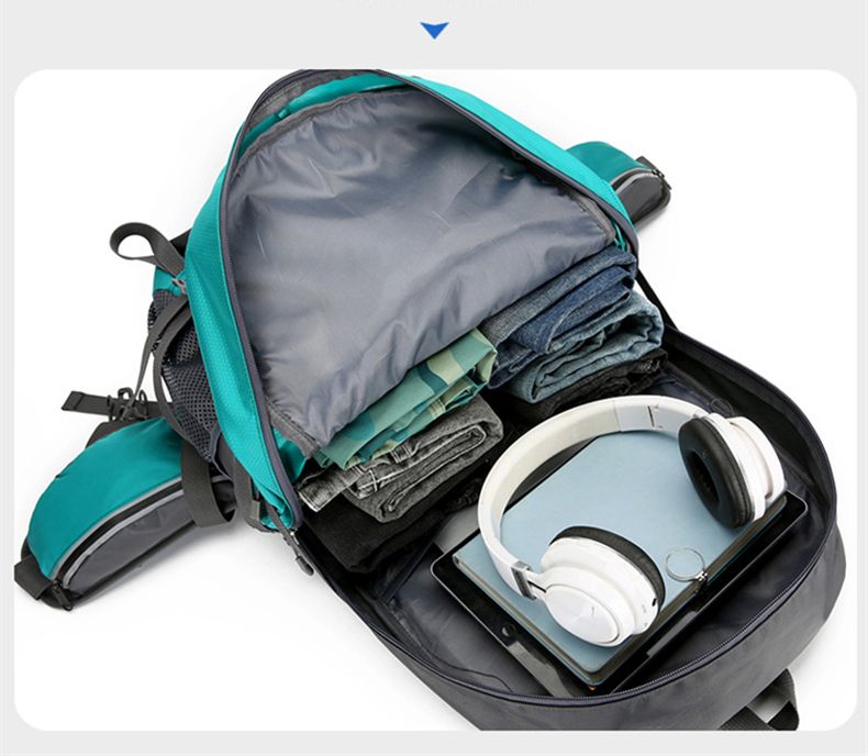 Σακίδιο πλάτης 50L από νάιλον Κάμπινγκ Αθλητισμός Πεζοπορία Πεζοπορία Αναρρίχηση Ταξίδι Ανακλαστικά παπούτσια ώμου Lage υπαίθρια ανδρική τσάντα_voghion.com