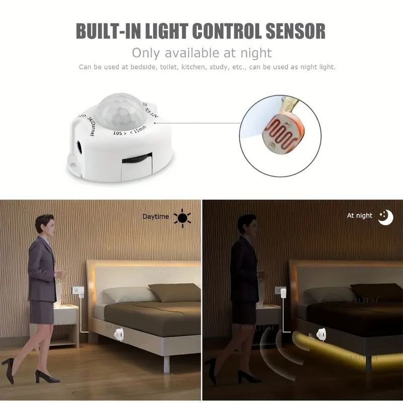 Unisex cilvēka ķermeņa indukcijas USB gaismas sloksnes komplekts gultas apakšējā gaismas sloksne LED infrasarkanais indukcijas skapja skapja apgaismojums_voghion.com