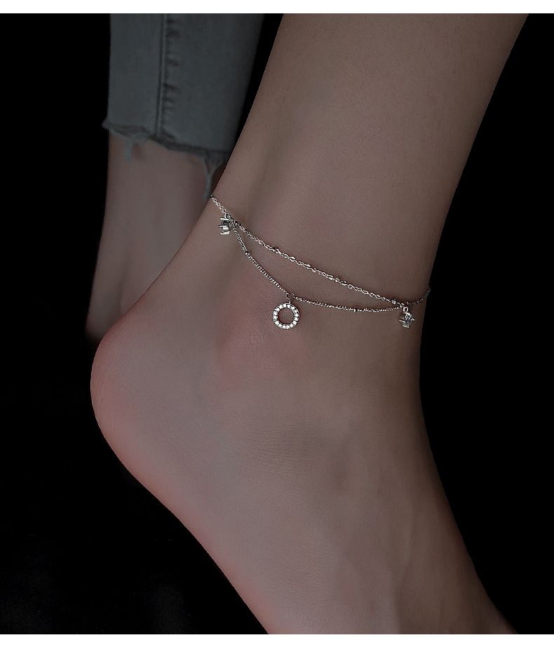 2025 Women's New Trend Double - Layer Geometric Circle Anklet - Simple Light Luxury Foot Jewelry_voghion.com