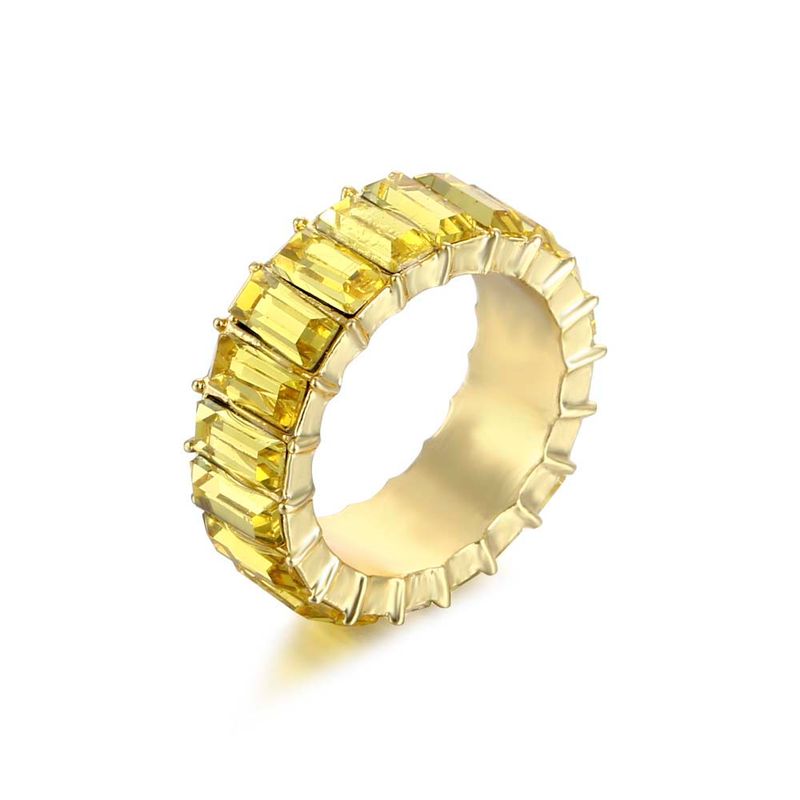Vendita calda VG 6YM Elegante arcobaleno colorato cristallo eterno quadrato anello francese gioielli da sposa da donna all'ingrosso_voghion.com