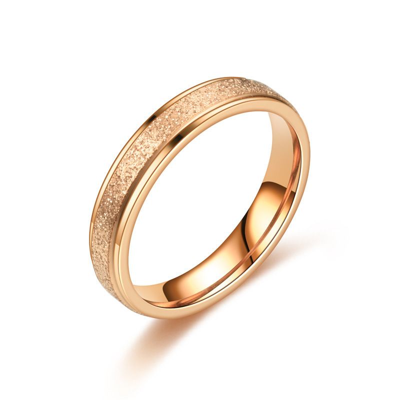 Light luxury design starry sky titanium steel frosted ring female temperament niche non fading ring hand jewelry_voghion.com