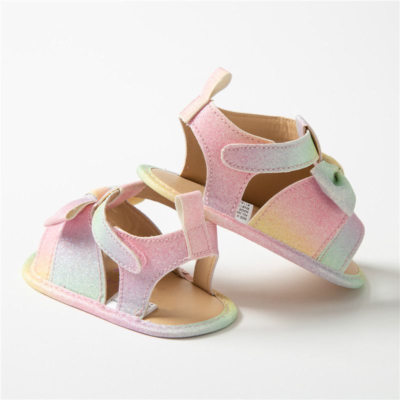 Mutter & Kinder Sommer bunte pailletten bowknot baby mädchen sandalen indoor 0-1 jahre altes baby schuhe weiche sohle mode kleinkind schuhe_voghion.com